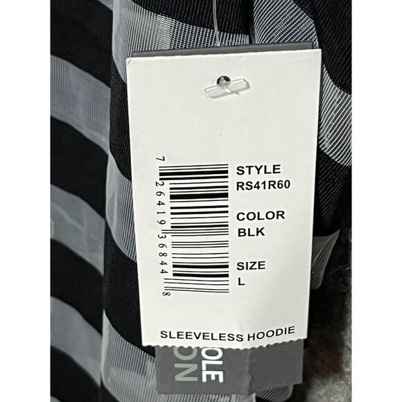 Kenneth Cole Swim Cover Up Large Beach Hooded Striped Resort Nautical Sheer Chic - Picture 8 of 8